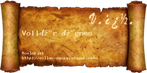Vollár Ágnes névjegykártya